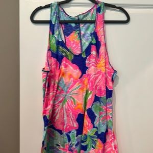Lilly Pulitzer Luxletic Anisa Tank Top in Beckon Blue Jungle XL